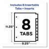 Avery Big Tab Insertable Two-Pocket Plastic Dividers, 8-Tab, 11.13 x 9.25, Assorted, 1 Set 11983